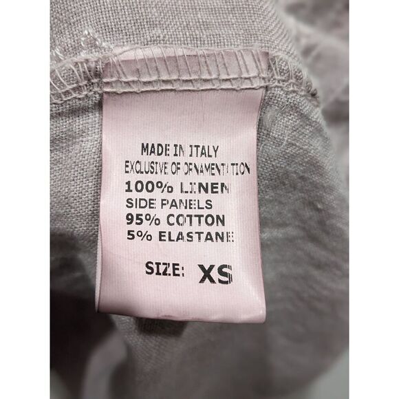 Lina Tomei Linen Made in Italy Embroidered Cap Sleeve Pockets Sheath Dress, XS - Picture 9 of 11